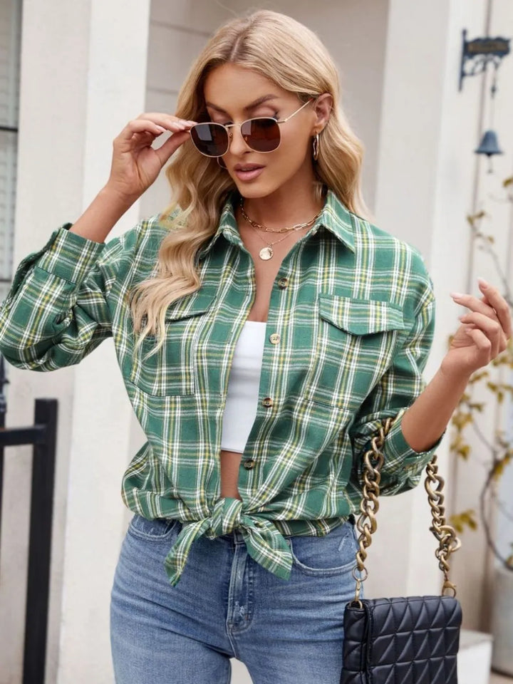 Thalisse – Chemise à Carreaux Boutonnée