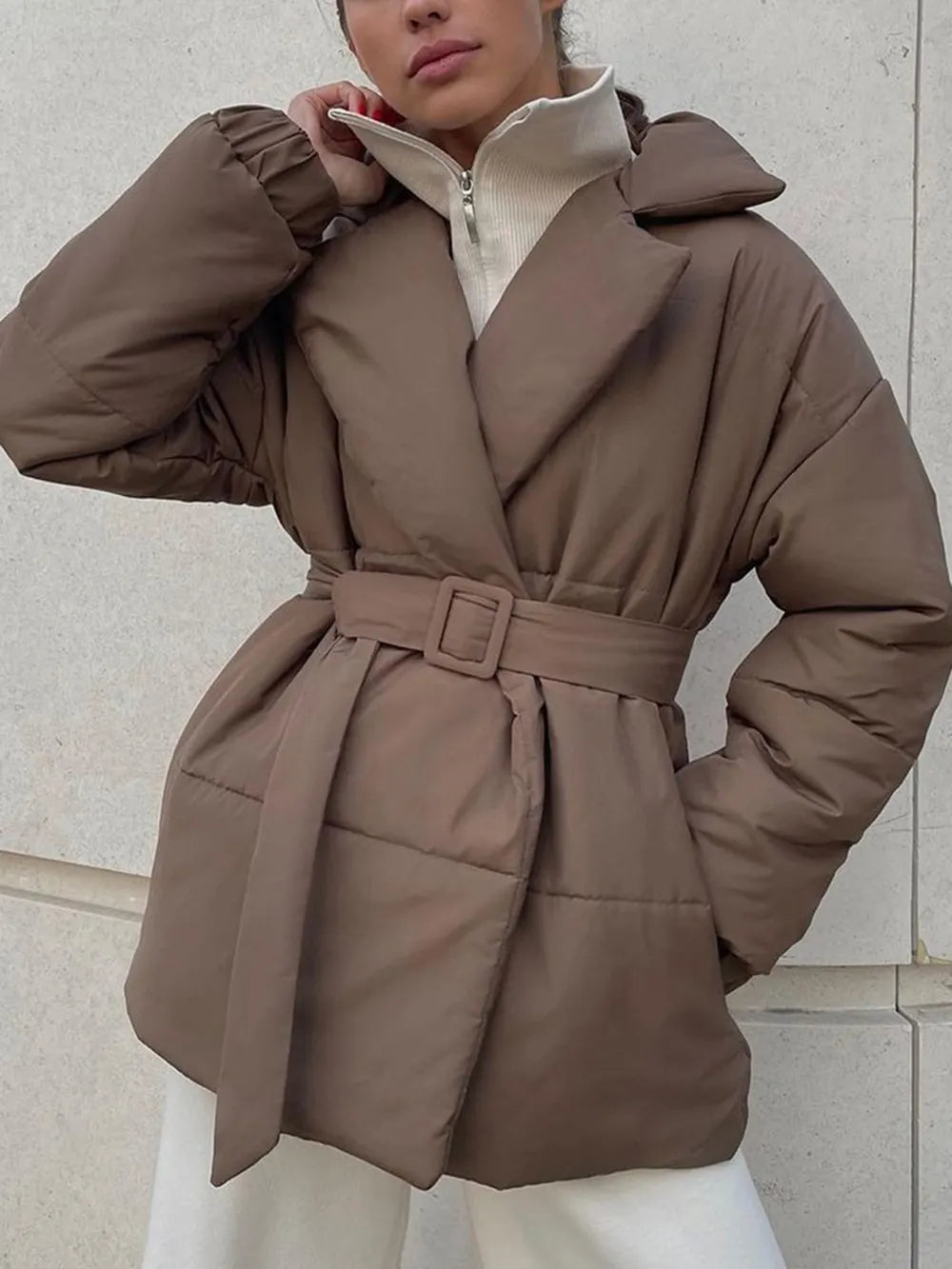 Veluna™ Belted Puffer Coat