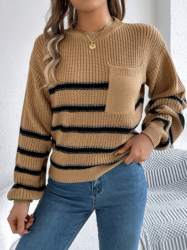 Amberline Contrast Stripe Pullover