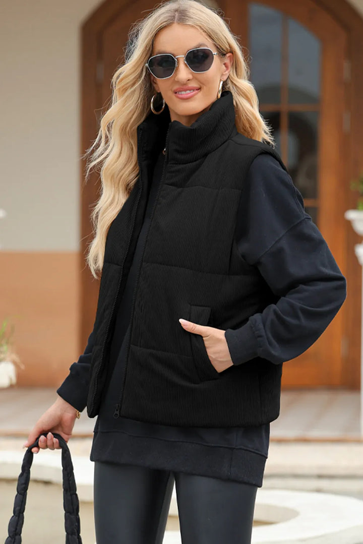 Arlisse Zip-Neck Vest Coat