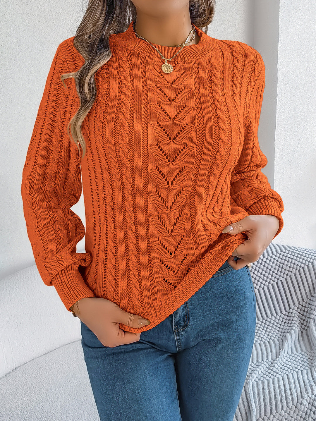 Cavelle Textured Knit Sweater