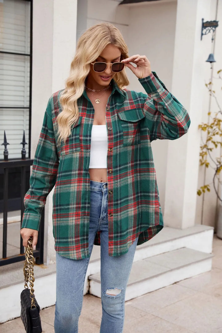 Thalisse – Chemise à Carreaux Boutonnée