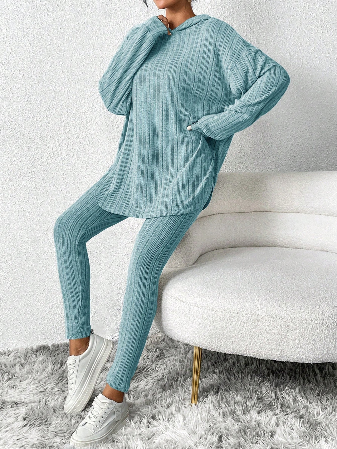 Luness™ Hooded Ribbed Casual Set