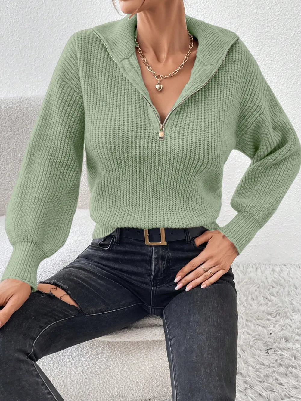 Mirella Half-Zip Relaxed Sweater
