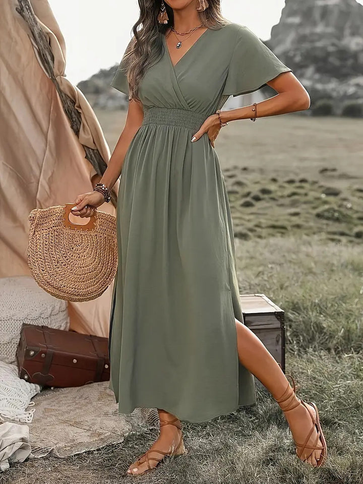 Solvienne – Robe Longue à Manches Volantes