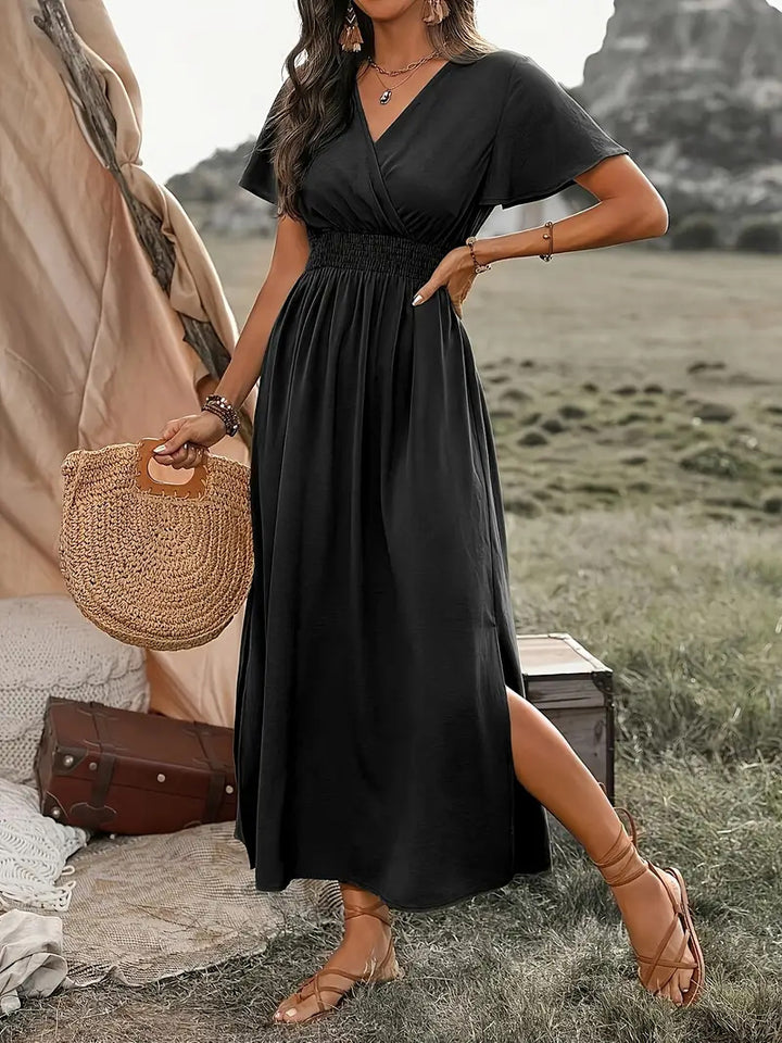 Solvienne – Robe Longue à Manches Volantes