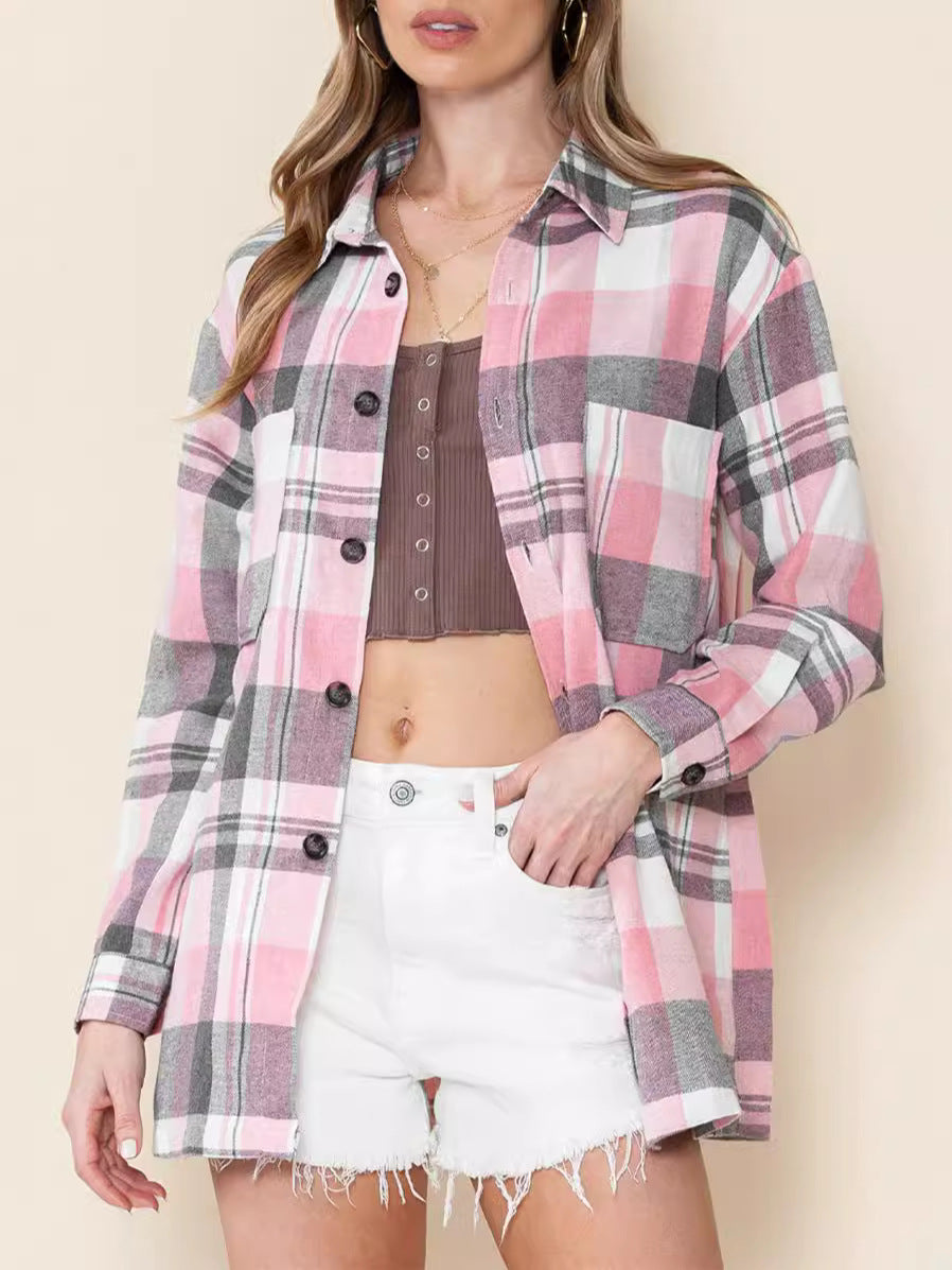 Maëline – Surchemise à Carreaux Oversize