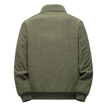 Blouson homme en velours côtelé vert kaki, vue de dos