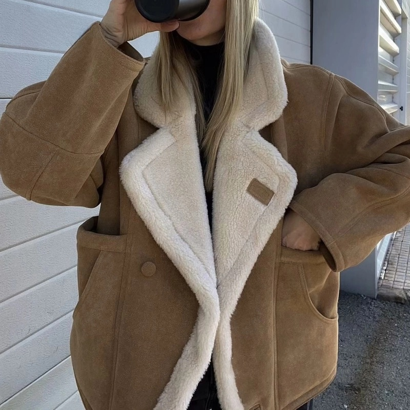 Graxin™ Faux-Suede Teddy Coat