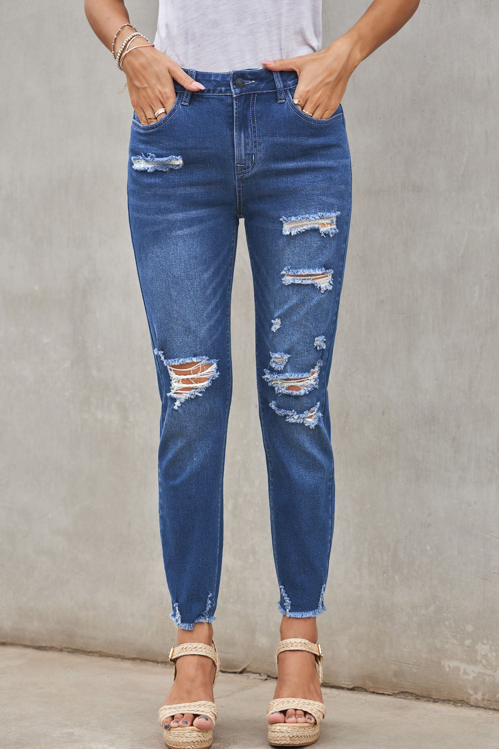 Vyretta Distressed Straight Denim