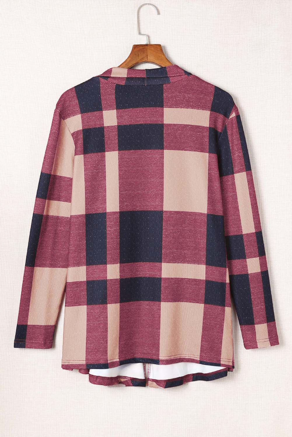 Marvane™ Draped Plaid Cardigan