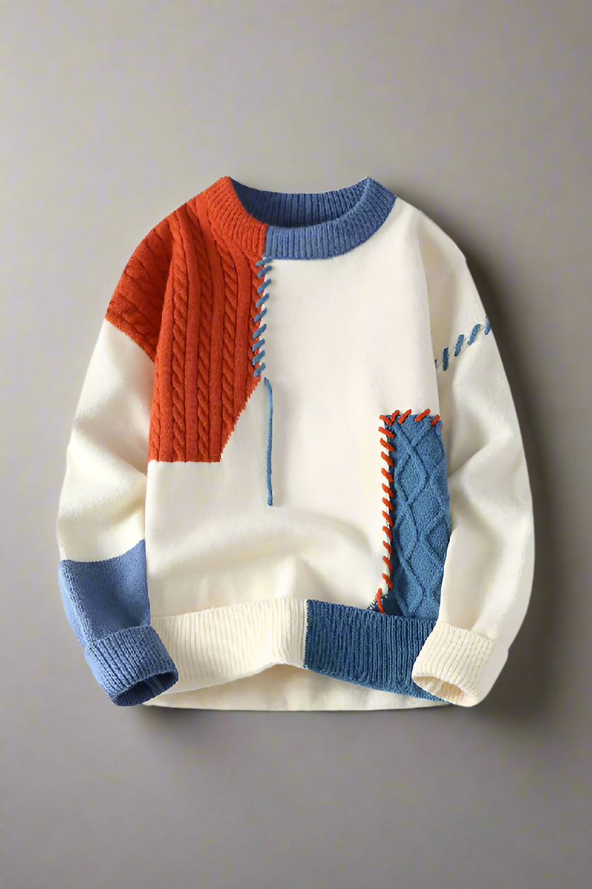 Colorful sweater with a white background