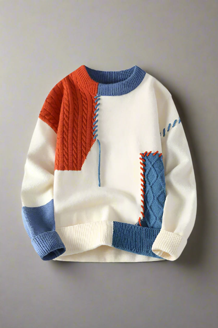 Colorful sweater with a white background