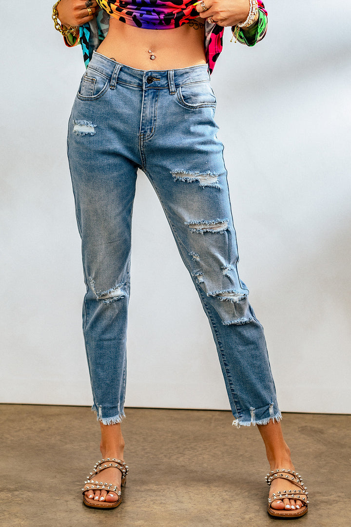 Vyretta Distressed Straight Denim