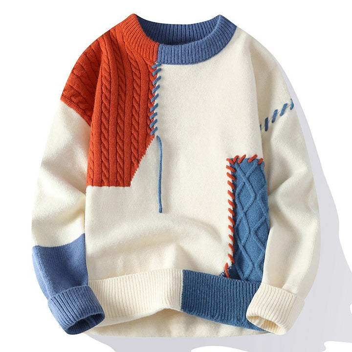 Zerelle™ Patchwork Knit Oversize Sweater