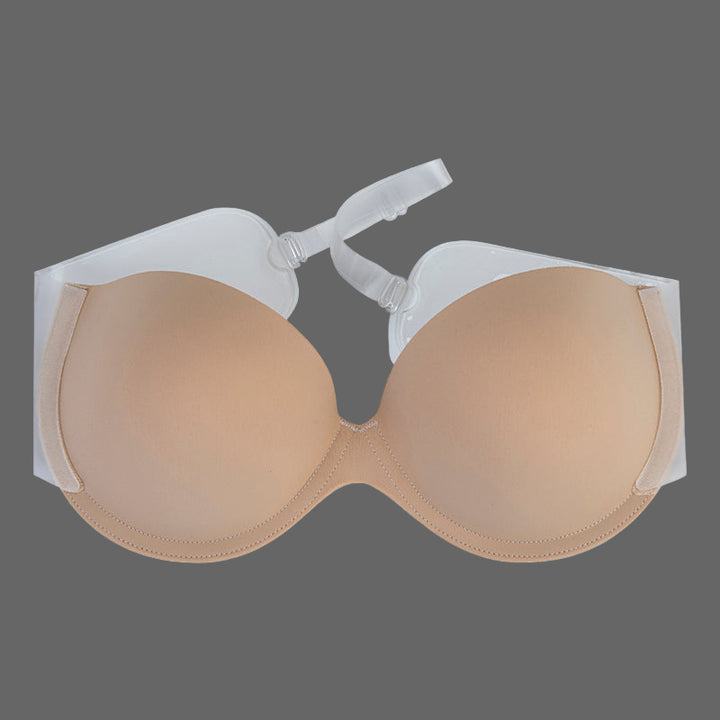 Beige underwire bra on a white background with 'UNI&CO' branding.