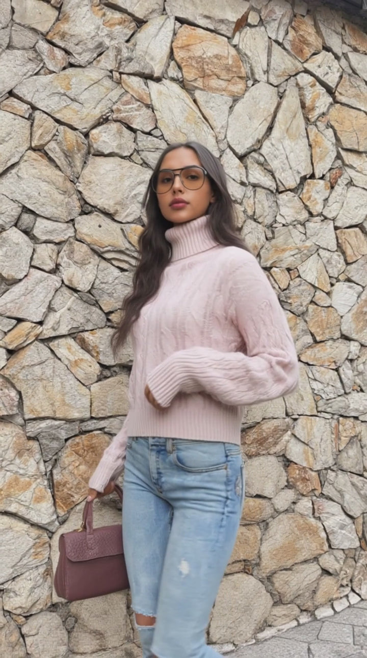 Celise Cable Knit Turtleneck Sweater