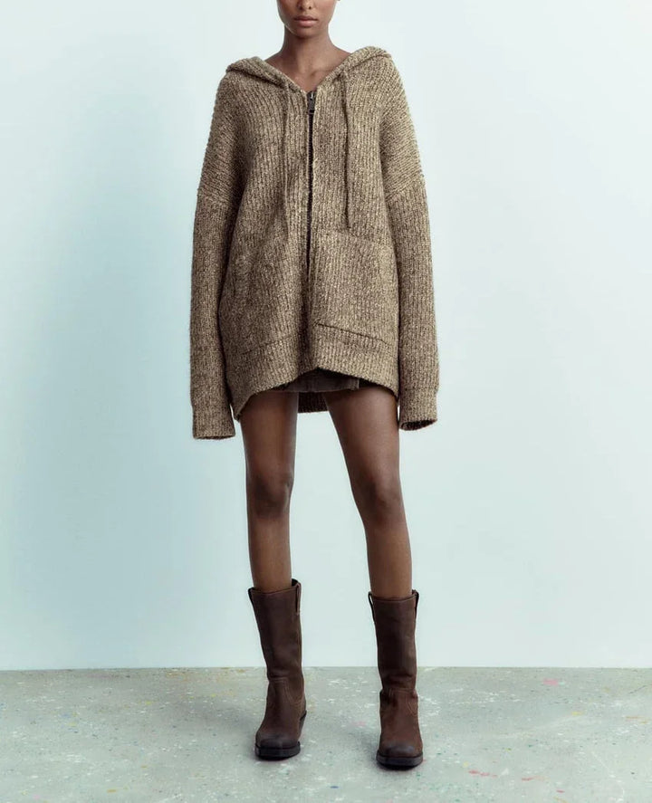 Aurelia Oversized Knit Hoodie Jacket